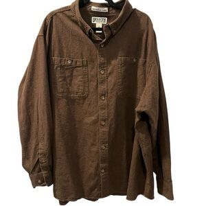 Duluth Trading Co Men's Casual Button Down in Deep Brown Size 3XL Flannel